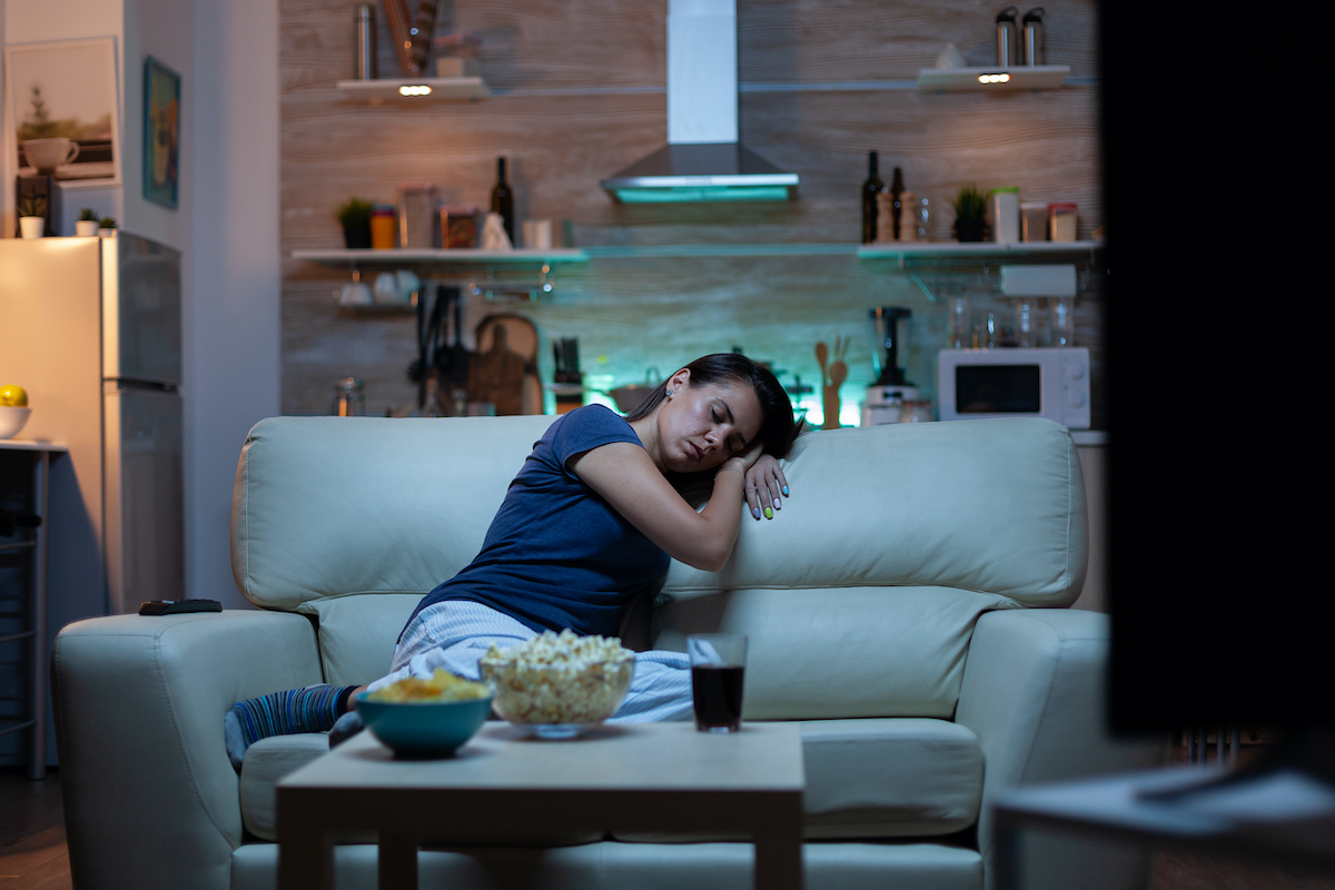 How do I stop falling asleep while watching TV?