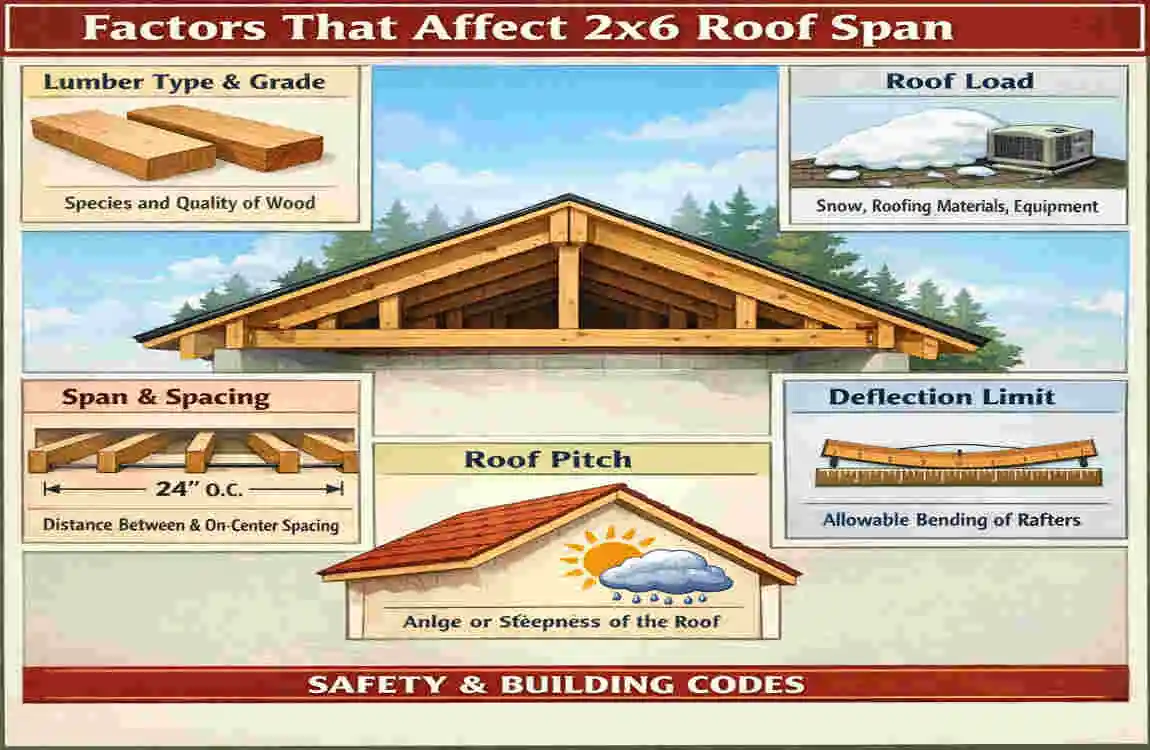 How Far Can a 2x6 Span in a House Roof?