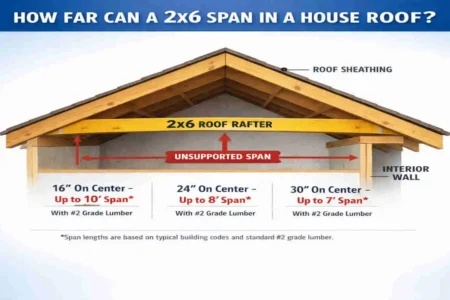 How Far Can a 2x6 Span in a House Roof?