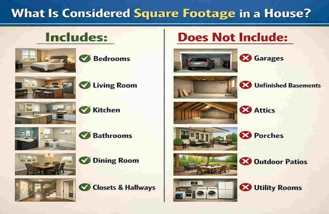 does a garage count as square footage