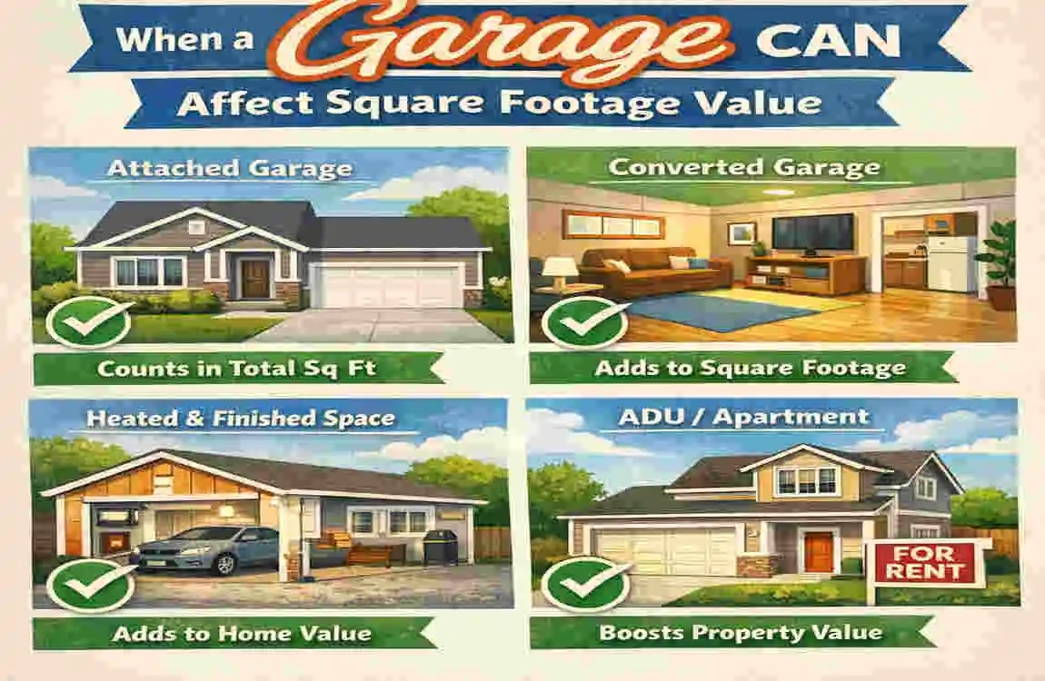 does a garage count as square footage