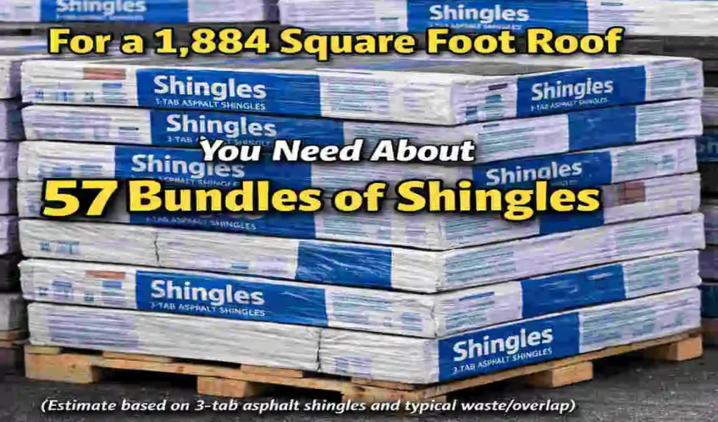 how many shingles is needed for 1884 sq ft roof