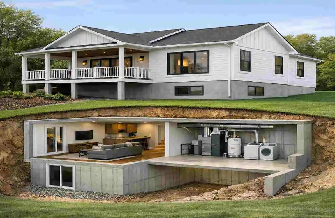 can a modular home have a basement