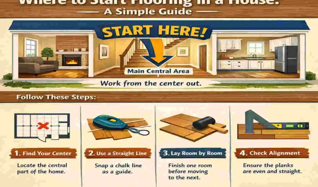 where to start flooring in a house