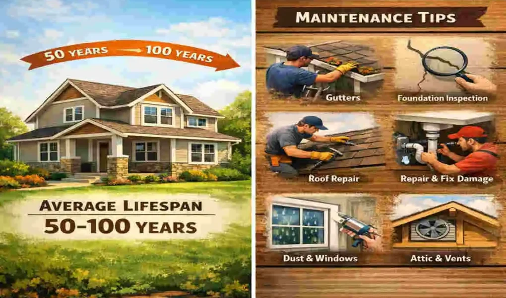 how long does a wood frame house