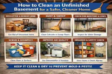 how to clean unfinished basement