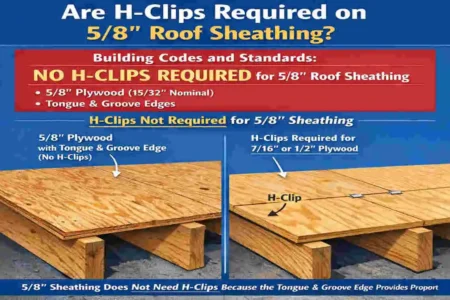 are h clips required for 5 8 roof sheathing