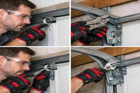 how to fix garage door roller off track