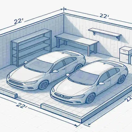 how many square feet is a two car garage