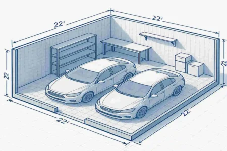 how many square feet is a two car garage