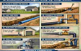 how to run a water line to a detached garage