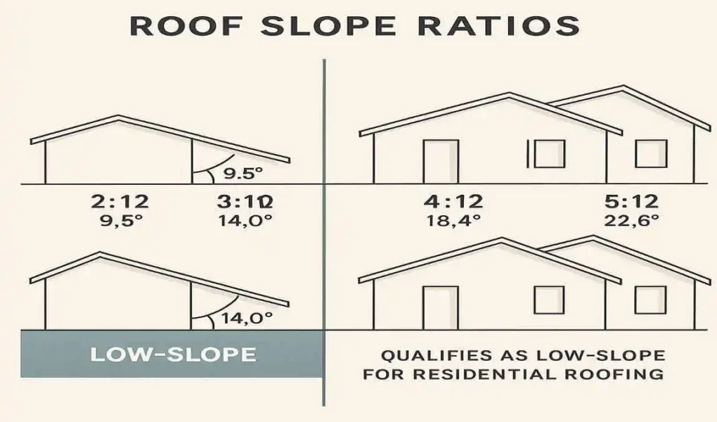 which of the following roof slope ratios qualifies as low-slope