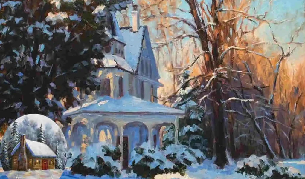 painting house in winter