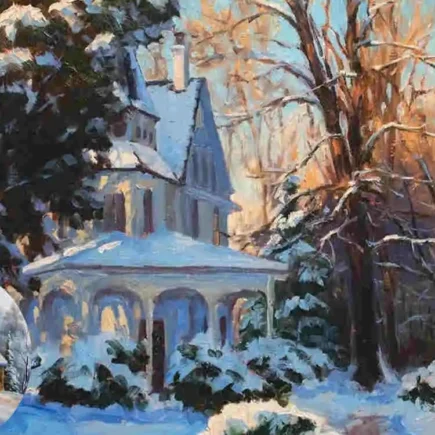 painting house in winter