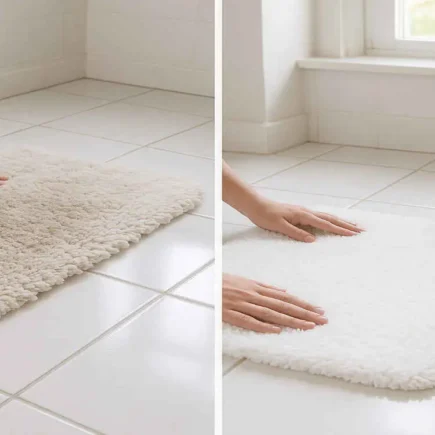 how to clean bathroom mats