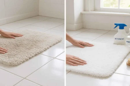 how to clean bathroom mats