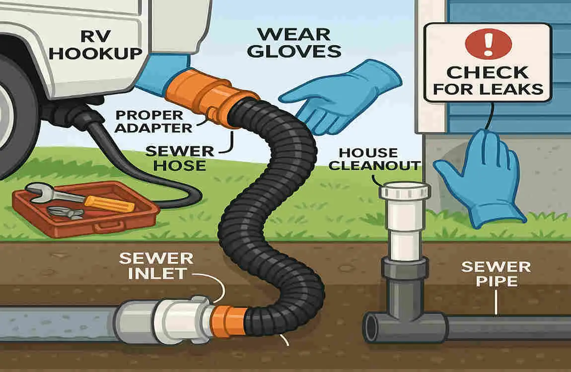 how to connect rv to house sewer
