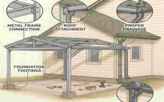 how to build a metal carport attached to house