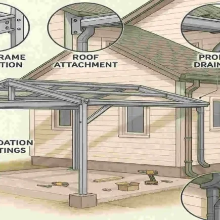 how to build a metal carport attached to house