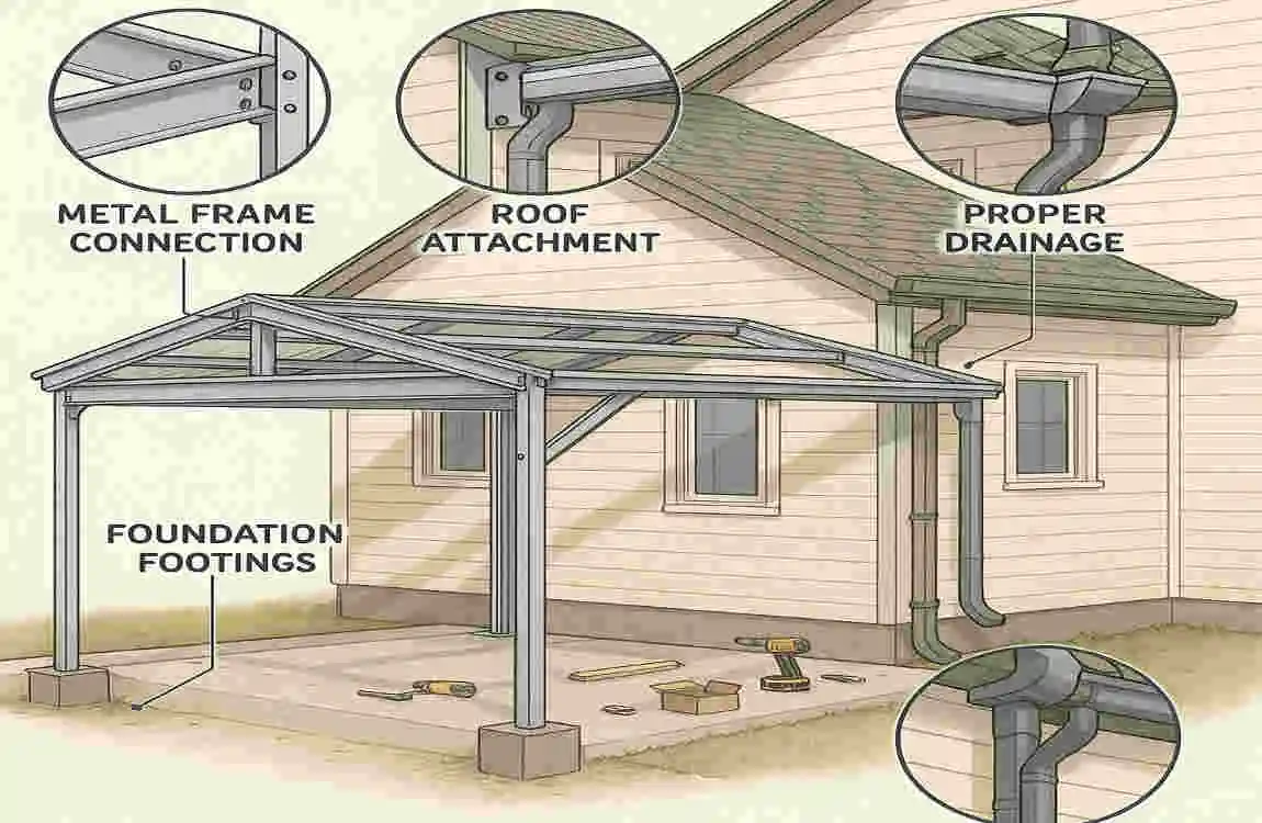 How Do You Build a Metal Carport Attached to a House?
