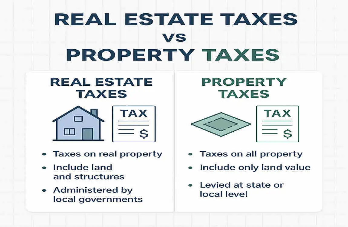 are real estate taxes the same as property taxes