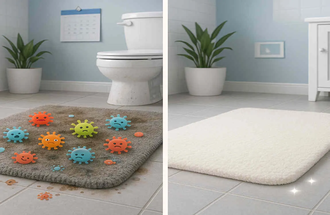 how to clean bathroom mats