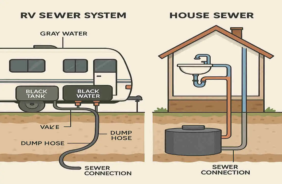how to connect rv to house sewer