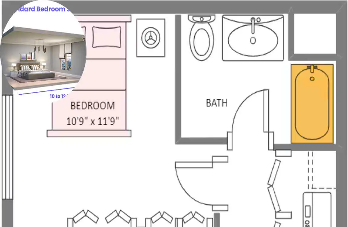 what is average size of bedroom