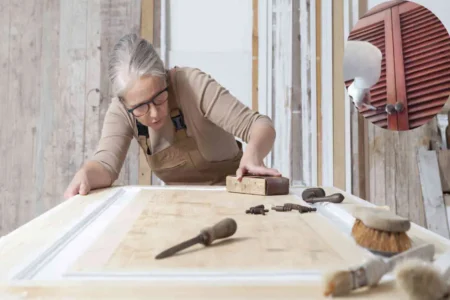 how to sand louvered doors