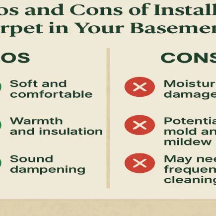 Balancing Comfort and Durability: Pros and Cons of Installing Carpet in Your Basement Home