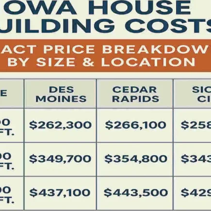 Iowa House Building Costs: Exact Price Breakdown by Size & Location