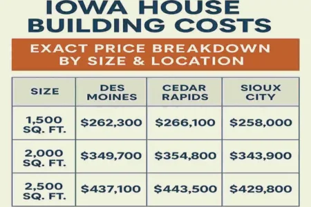Iowa House Building Costs: Exact Price Breakdown by Size & Location
