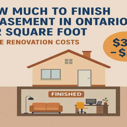 How Much to Finish a Basement in Ontario Per Square Foot: House Renovation Costs