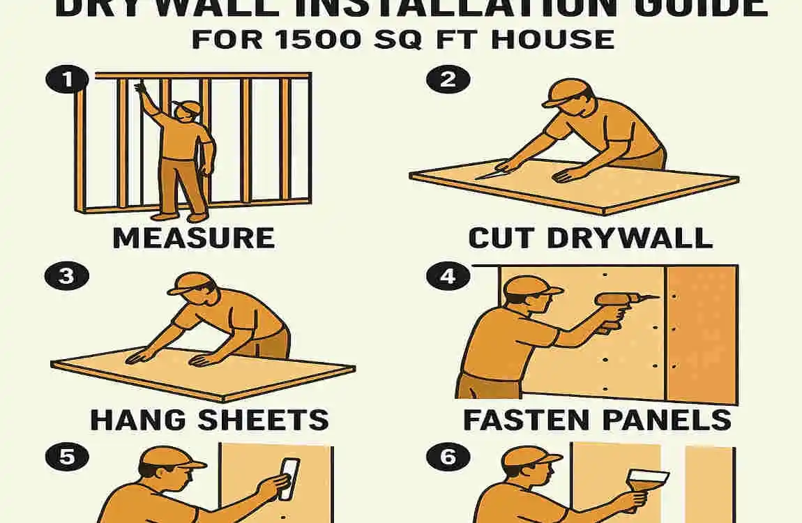 how much drywall for 1500 sq ft house