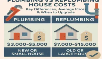 difference between plumbing and replumbing house cost