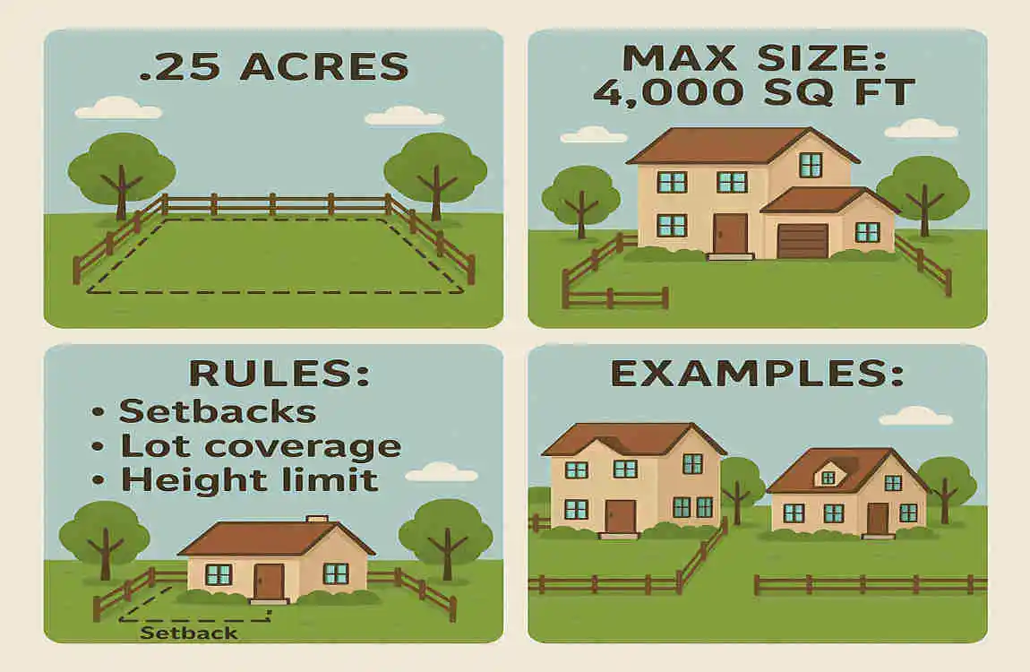 How Big of a House Can You Build on .25 Acres? Max Size, Rules & Real Examples