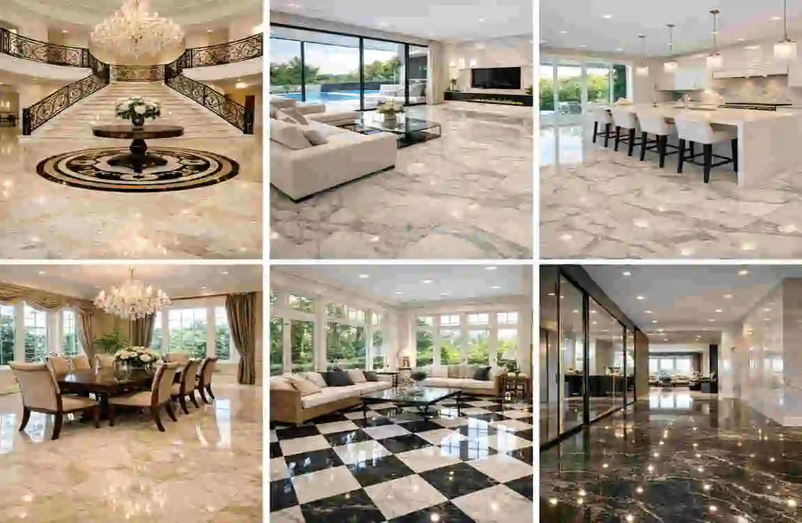 Gleaming Marble Floors