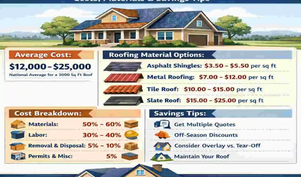 How Much to Roof a 3000 Sq Ft House : Costs, Materials & Savings Tips