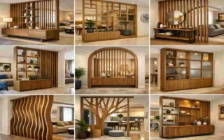 Wooden Living Room Partition Designs