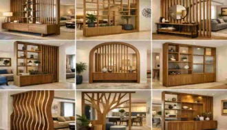Wooden Living Room Partition Designs