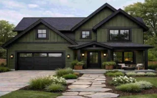 Green House with Black Trim