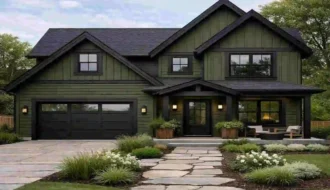 Green House with Black Trim