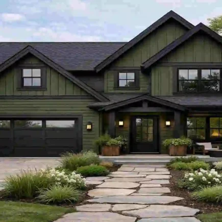 Green House with Black Trim