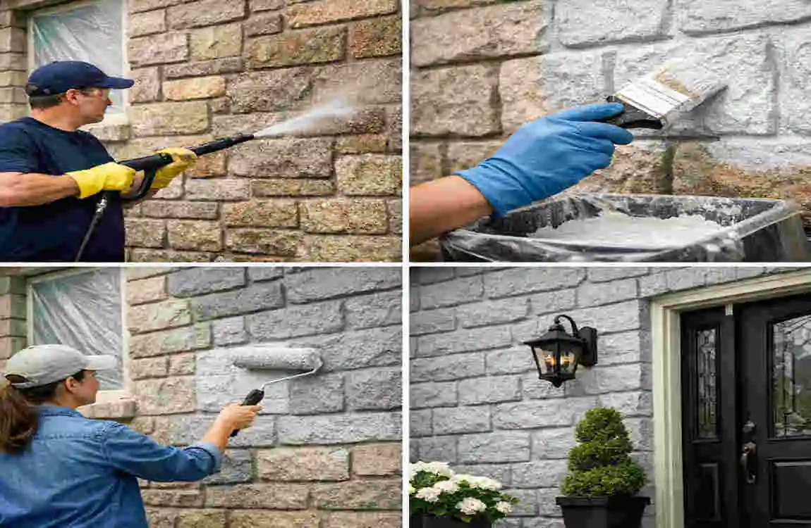 How to Paint Exterior Stone on House
