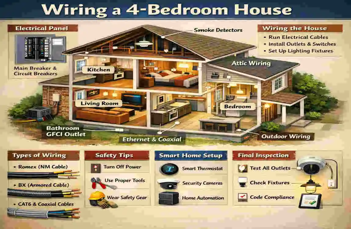 how much to wire a 4 bedroom house