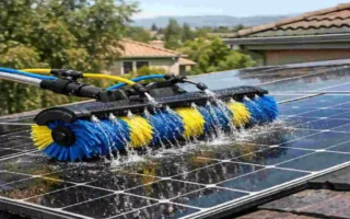 Best Solar Panel Cleaning Brush with Water System for House Roofs