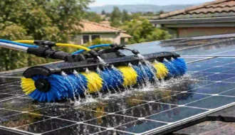 Best Solar Panel Cleaning Brush with Water System for House Roofs