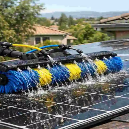 Best Solar Panel Cleaning Brush with Water System for House Roofs