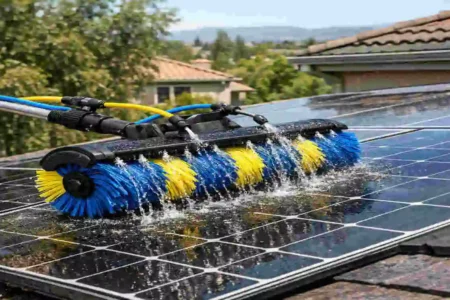 Best Solar Panel Cleaning Brush with Water System for House Roofs