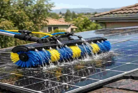 Best Solar Panel Cleaning Brush with Water System for House Roofs